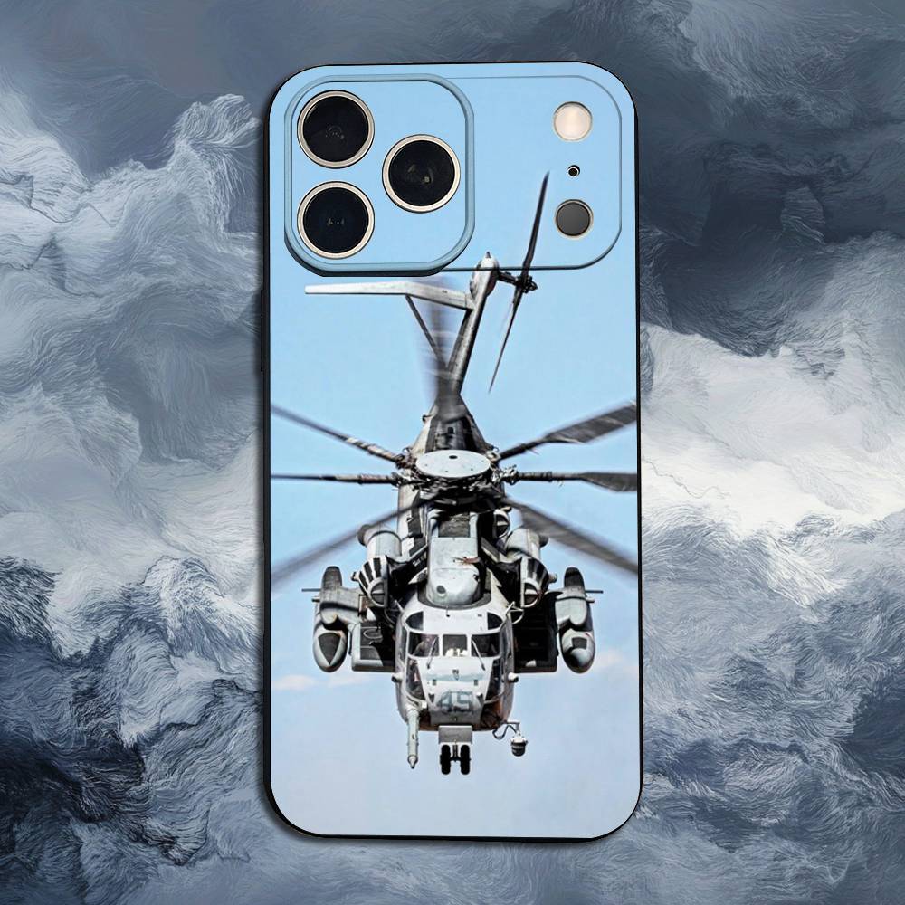 

Aircraft Helicopter Phone For iPhone 13,12,15,14,11,16,17,Plus,Pro Max,XS,X,XR,SE,Mini,8,7,Soft Silicone Black iPhone13