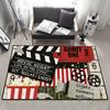 Retro Fashion Tickets Movie Night Time Anti-Slip Kitchen Bedroom Handmade Tufted Rug Carpet Living Room Entrance Decoration