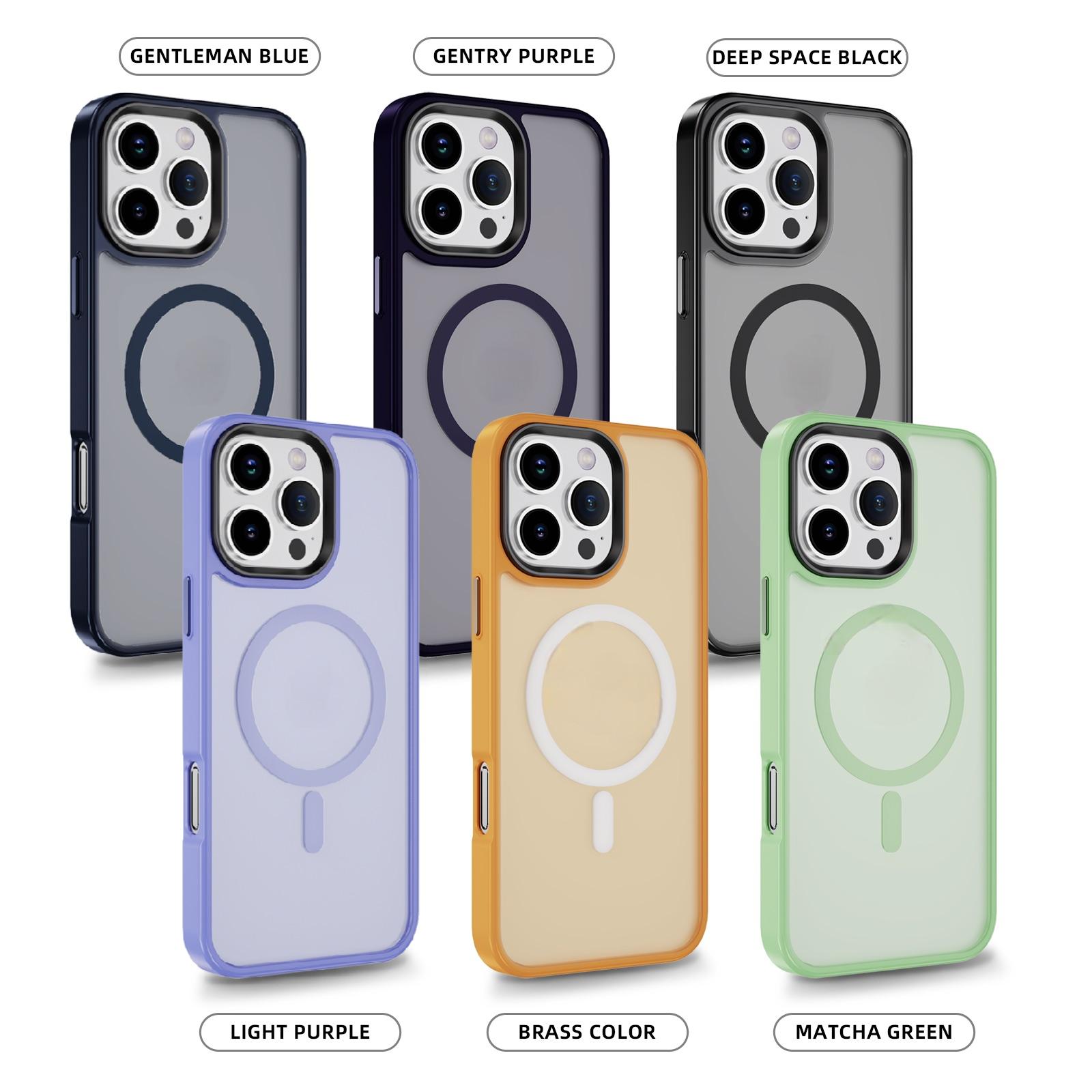 New Custom Wholesale Factory Price Colorful Skin-Feel Magnetic Translucent Matte Shockproof Mobile Phone Case for iPhone 16 Plus Opp Bag&For iPhone 16