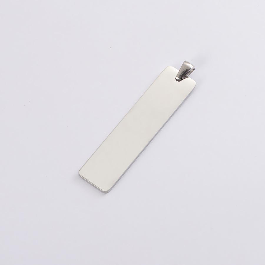 

12x50MM Rectangular Mirror Stainless Steel Pendant Charm for DIY Etching & Keychains