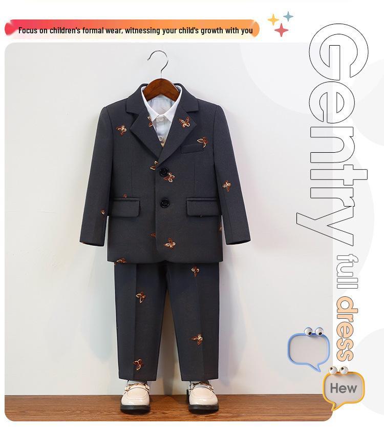 Children's Autumn/Winter Academy Style Suit Set for Boys and Girls - Formal Wear Skirt and Suit for Performances