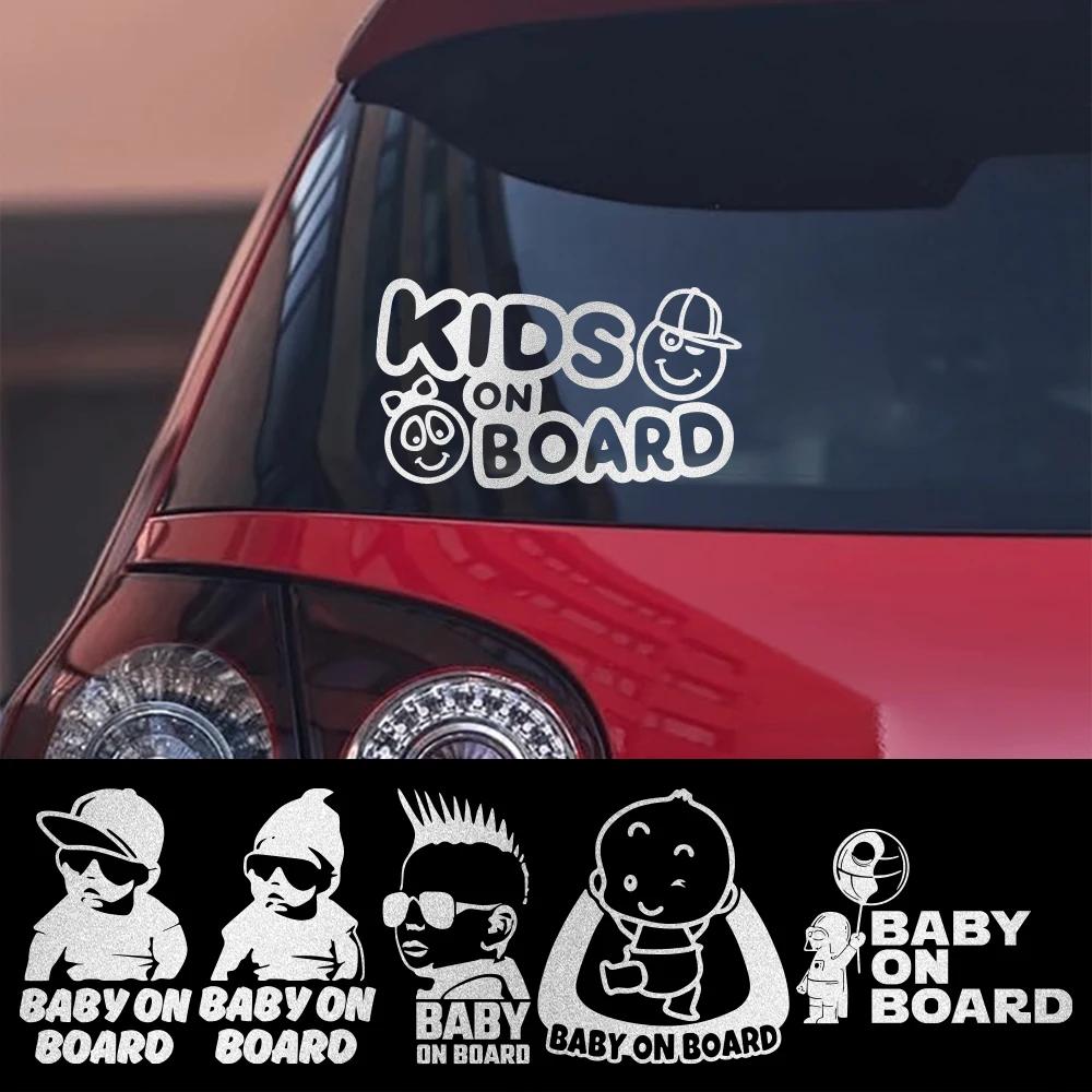 Baby on Board Car Stickers The Whole Body PVC Glue Sticker Funny Baby In Car Vinyl Decal DIY Auto Window Decoration