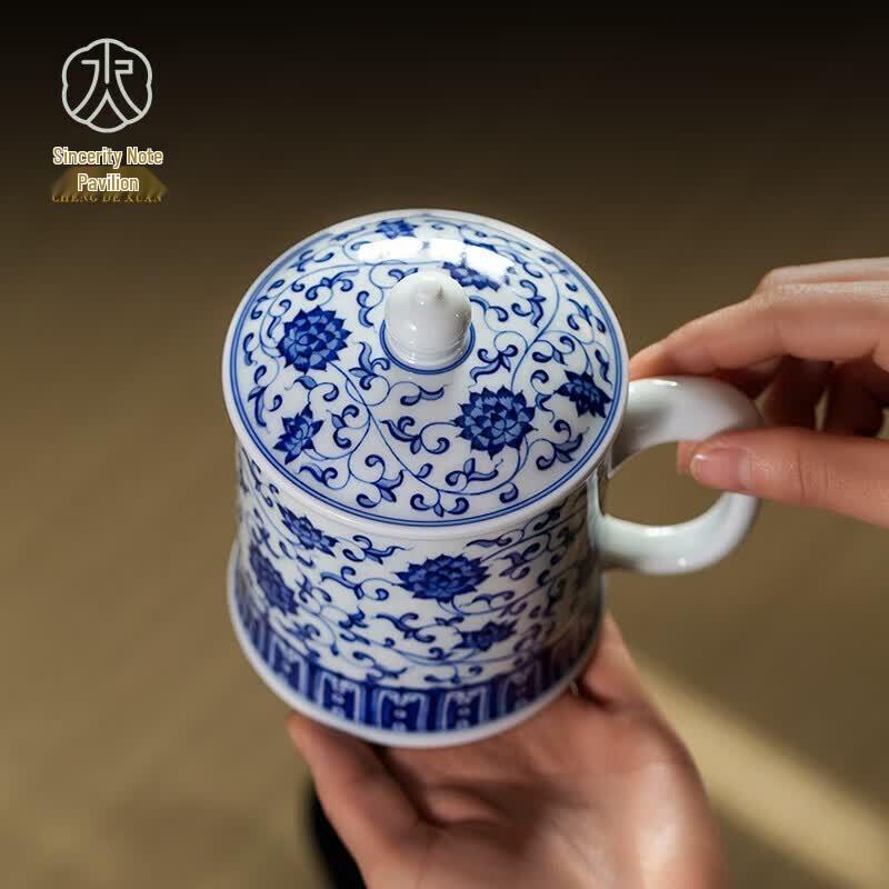 Jingdezhen Hand-painted Blue & White Ceramic Tea Cup