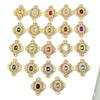 5Pcs 27*33Mm Alloy Plating Gold Flatback Buttons Rhinestones Pearl Handwork Diy Jewelry Accessories