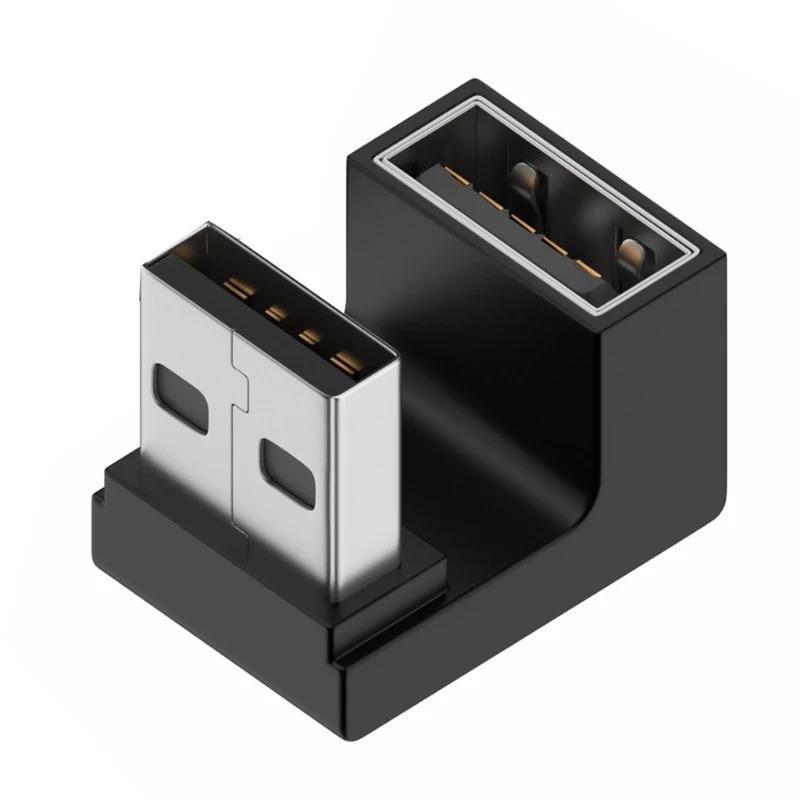 1/2/3pcs USB 3.0 Male Female 90 Degree Expansion Adapter USB Up Bend Adapter 10Gbps For Laptop Connector Conversion