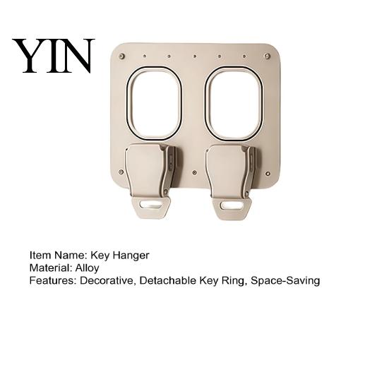 Schlüsselorganizer im Industriestil Wandmontierter Haken mit Flugzeug-Sicherheitsgurtschnallen-Design für den Eingangsbereich, Minimalistisches abnehmbares Legierungshaltergestell