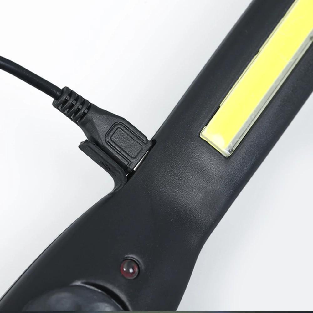 1PC COB LED Flashlight Magnetic Work Light USB Rechargeable Torch Hook Portable Lantern Inspection Light Camping Car Repair Lamp