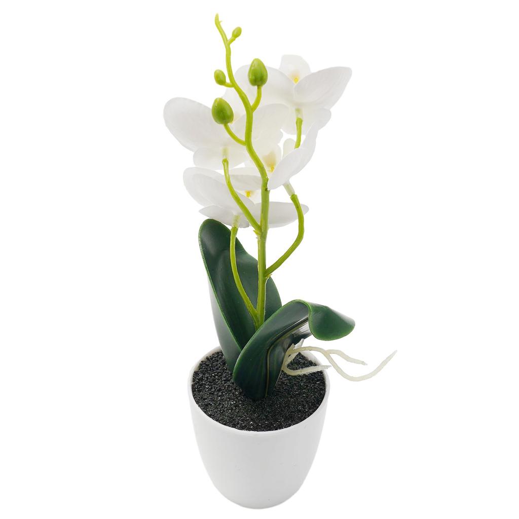 Sztuczna Orchidea Pomarańczowo-czerwona Róża Biała Biała Plus Róża