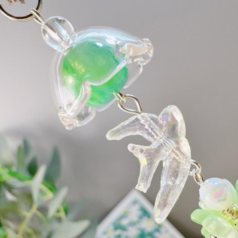 Handmade Beaded Bird Wind Chime Phone Chain Phone Embellishment Bag Decoration and Fashion Accessory for Bag and Phone