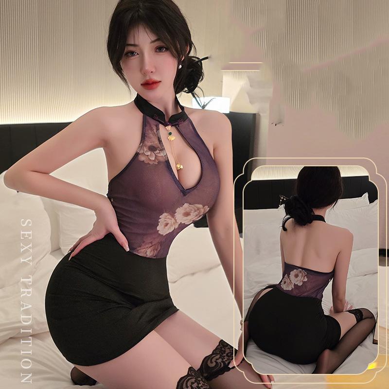 Sexy Pure Lust Dessous-Set Uniform Versuchung Durchsichtig Spaß Sexy Nachtwäsche Cosplay Reizen Polyester Netz Damenunterwäsche