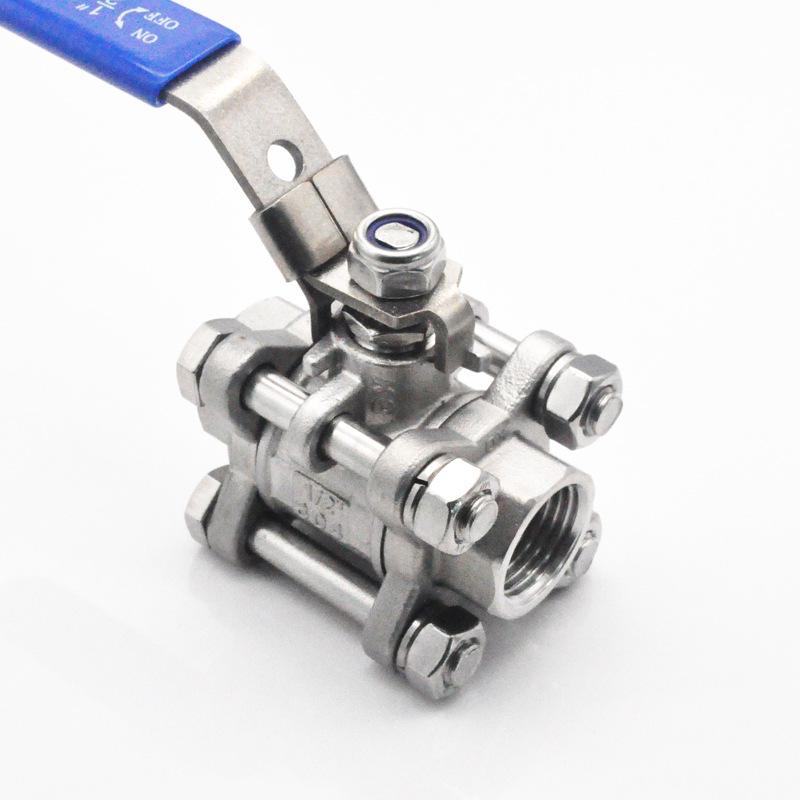 Stainless Steel 3-Piece Threaded Welded Ball Valve, Butt Weld Full Bore, 3PC Manual Ball Valve, Water Pipe Fitting