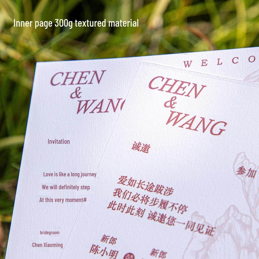 2025 Elegant French Wedding Invitation & Thank You Card Set