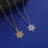 Collana Ace Acciaio Inossidabile Esagono Croce Protettivo Religioso Design Catena Oro per Uomo