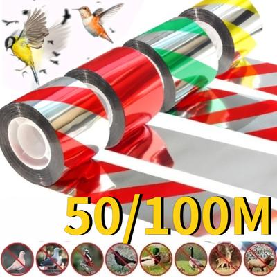 Bird Repellent Flashing Reflective Tape Anti Pigeon Fox Scare Bird Repellent Double-Sided Ribbon Outdoor Garden Yard Farmland Pest Control