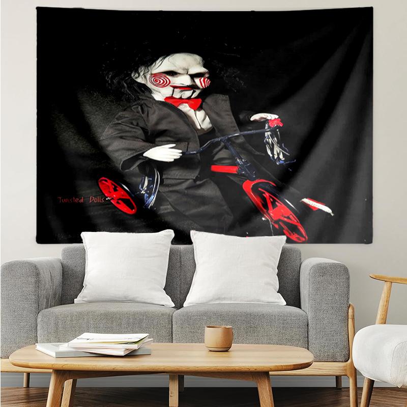 Halloween-horror Print Tapestry, Backdrop, Easy Setup, Ideal for Bedroom, Office & Living Room, with Aesthetic Wall Hanging Decor.