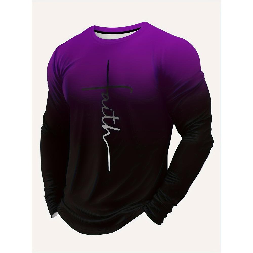 Long Sleeve Tees Autumn in Tops and T-Shirts Oversize Man Polyester Men's Clothing