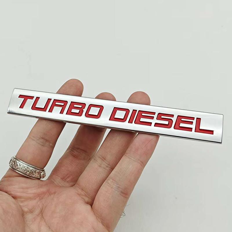 

3D Chrome Metal Car Sticker Logo TURBO DIESEL Emblem Rear Trunk Fender Badge Decal For Isuzu Kia Hyundai Toyota Ford Accessories