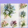 Elegant Real Touch Artificial Silk Flowers Bridal Wedding Bouquet For Home Party Decor