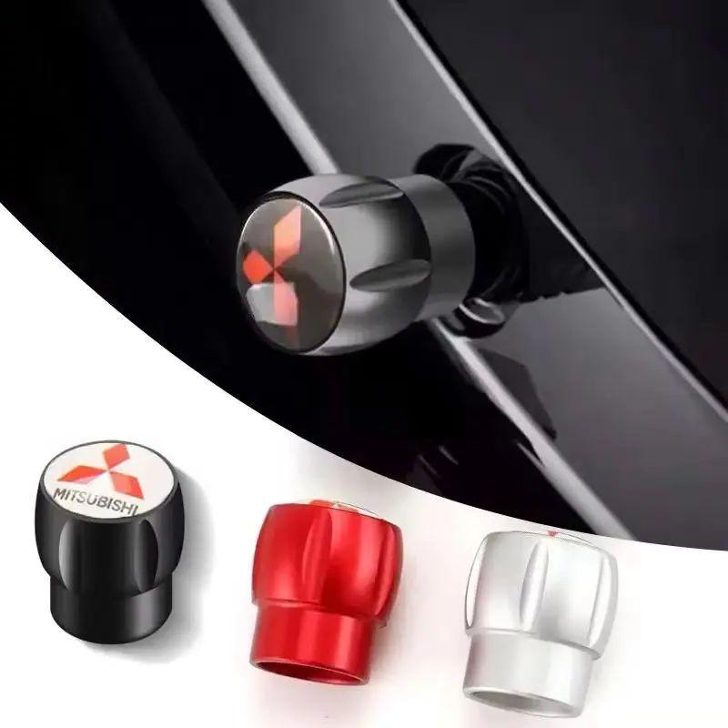 for Mitsubishi Badge Car Wheel Valve Valve Stem Caps Outlander ASX Eclipse Lancer Galant L200 Colt Pajero Accessories
