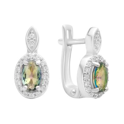 Silver Earrings with Mystic Topaz 1.013ct (2203902)