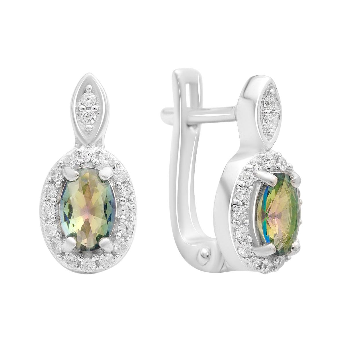 

Серебряные серьги с мистик топазом 1.013ct (2203902) різнокольорові кольору