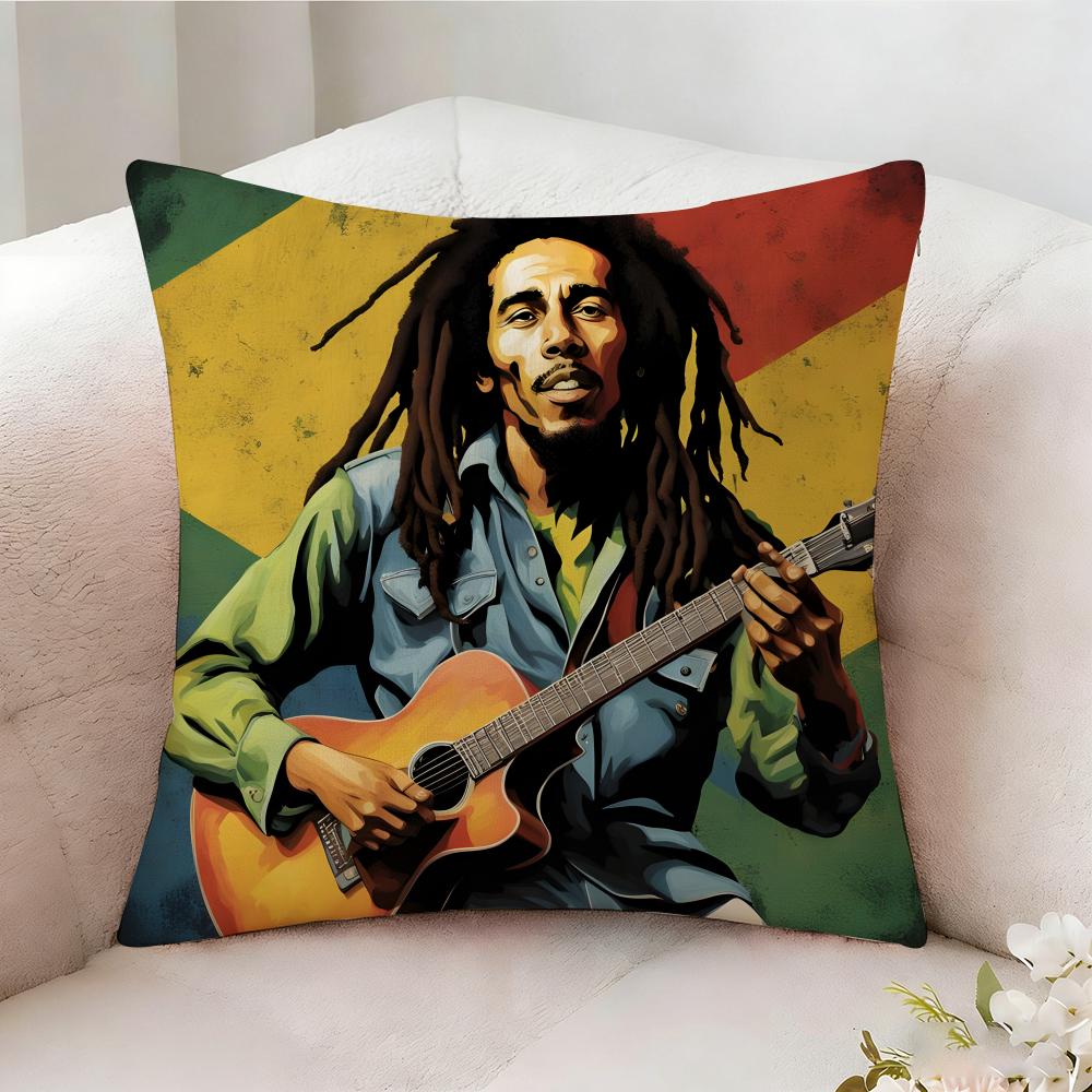 Bob M-Marley Singer Pillow Case Pillowcase, Double-sided Printed, Sofa Cushion, Bedroom Headboard Pillow