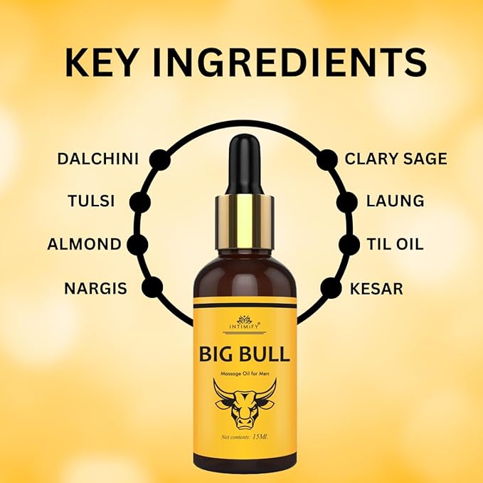 Ayurvedisches Massageöl für Männer mit Laung-, Dalchini-, Kesar- und Til-Öl (15 ml)