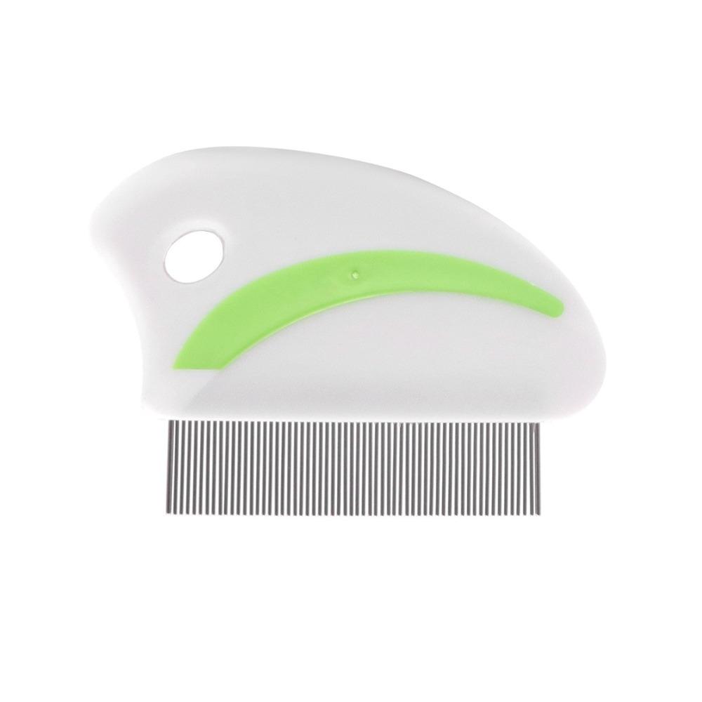 

2pcs/set Plastic Handle Dog Flea Comb Stainless Steel Cat Grooming Comb Grooming Cleaning зелёный