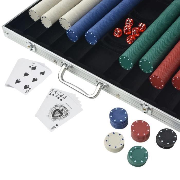 Jeu de poker - VIDAXL - 1000 jetons - Coffret en aluminium