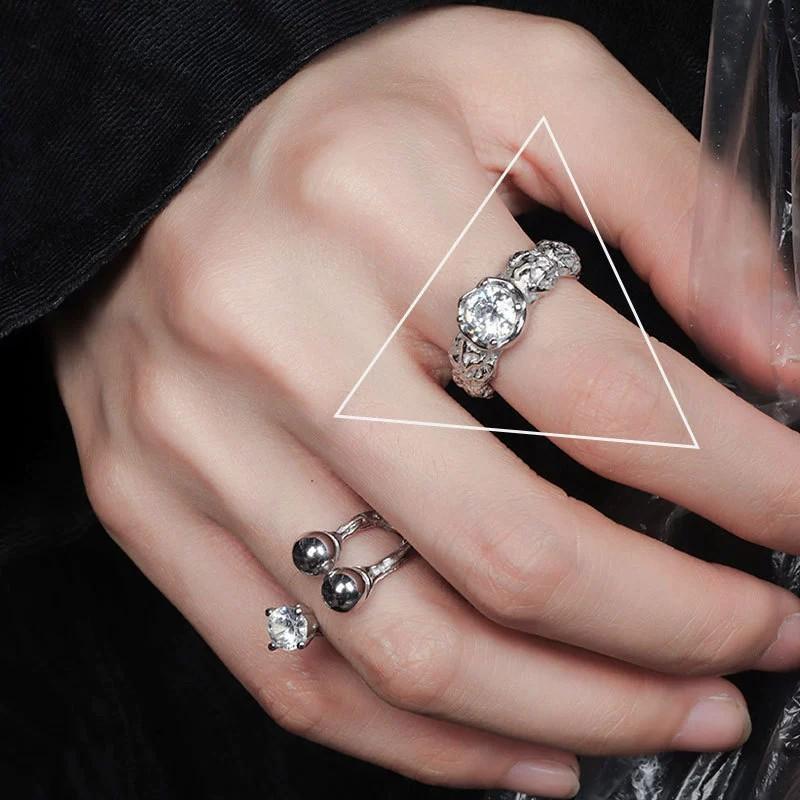 VENTFILLE 925 Sterling Silver Moon Tassel Opening Female Fashion Ins Ring Dropship Wholesale