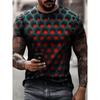 Men's 3D Printed Abstract Trendy Visual Illusion Short Sleeved T-shirt Fashionable Top Gradient Harajuku Streetwear T-shirt