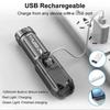 High Power LED Flashlight USB Rechargeable Torch Portable Zoomable Camping Light 3 Lighting Modes Use High Strength ABS Material