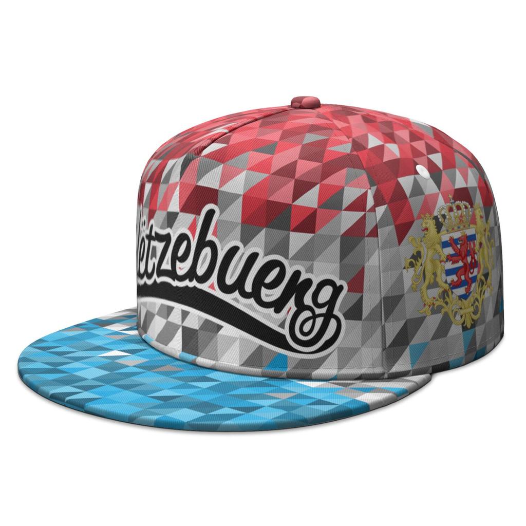 Luxemburg Flat Brimmed Cap Custom Made Name Team Logo Hip-Hop Hat Country Travel Luxembourgish Nation Luxembourg Flag Headgear
