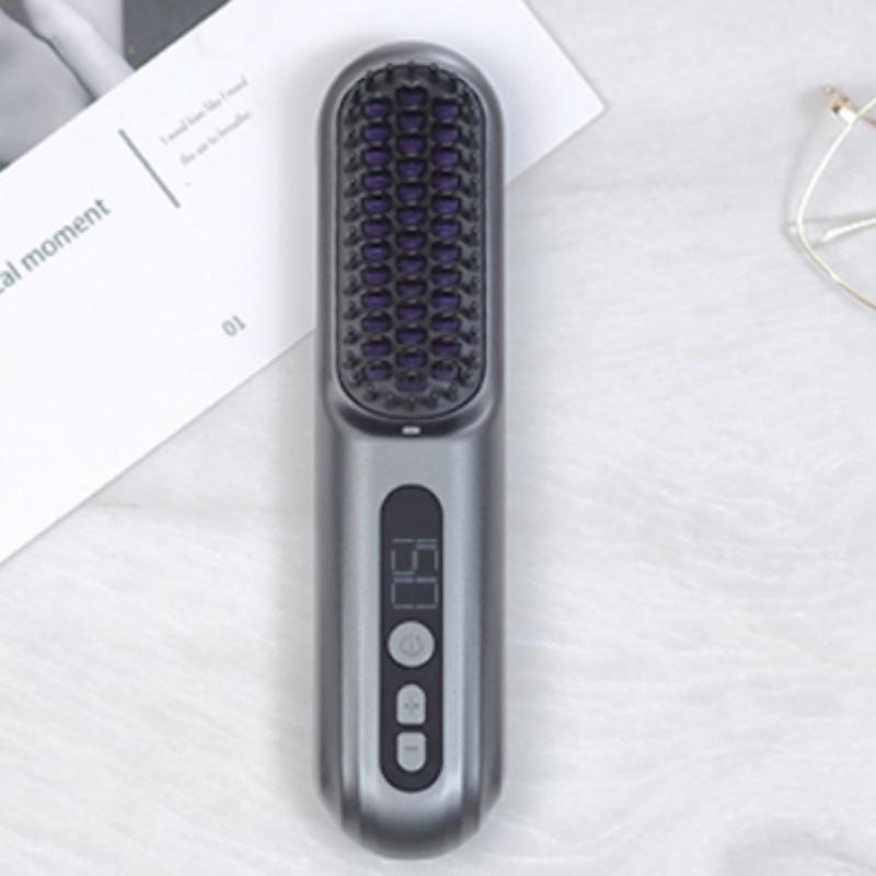 Lowra Rouge Roller Wireless Negative Ion Hair Comb – Damage-Free, Anti-Static, and Portable Electric Straightener.