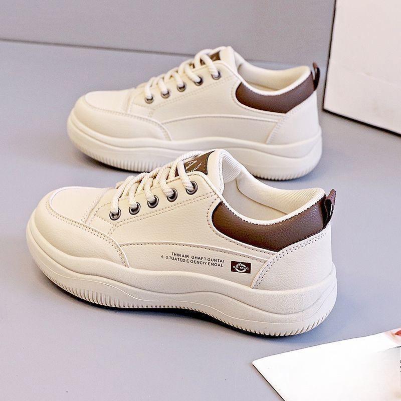 White Sneakers Versatile Women's Shoes Thick-soled Student Running Shoes