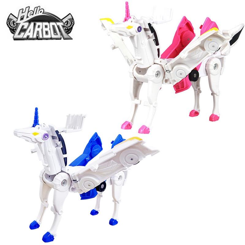 Hello Carbot Unicorn Transformation Robot Magnetic Toy Model Figure For Creative Kids