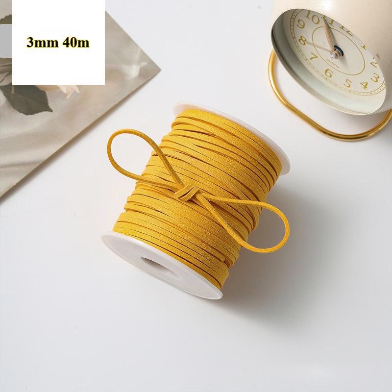 3mm 40m Leather Rope Floral Bouquet Wrap Ribbon for DIY Gift Packaging and Handmade Crafts Apparel Sewing Supplies