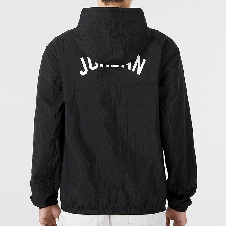 Jordan Ss22 მამაკაცის სადა ქარსაწინააღმდეგო ქურთუკი ტოპები შავი DJ0253-010