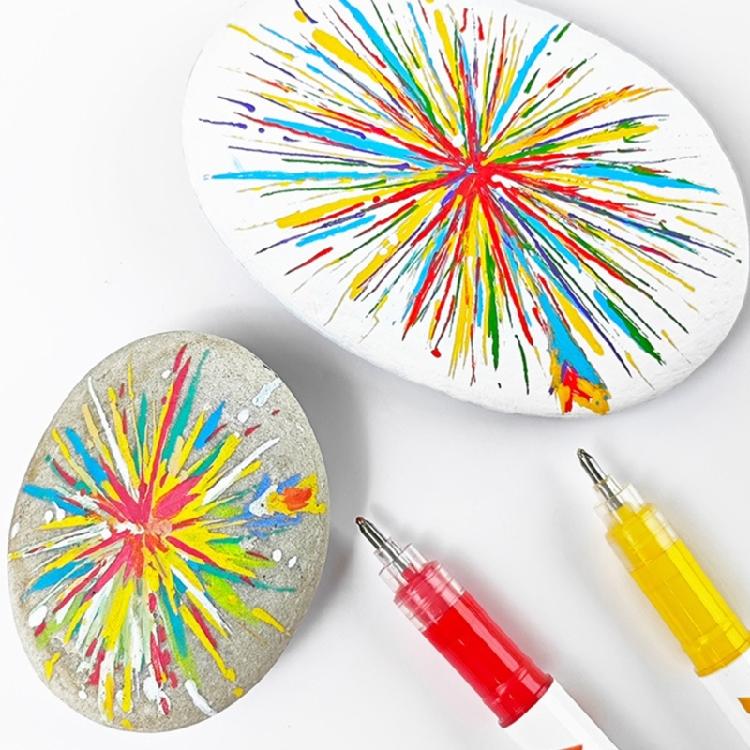 12Pack Glowing in the Dark Acrylic Paint Markers Pen Non Skip Ink Flow for Crafts and Decorations