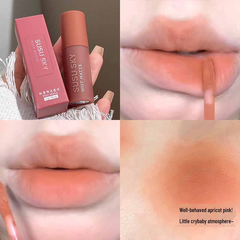 SUSU SKY Matte Lip Mud: Velvet Silky Non-Drying Gloss, Complexion Enhancer
