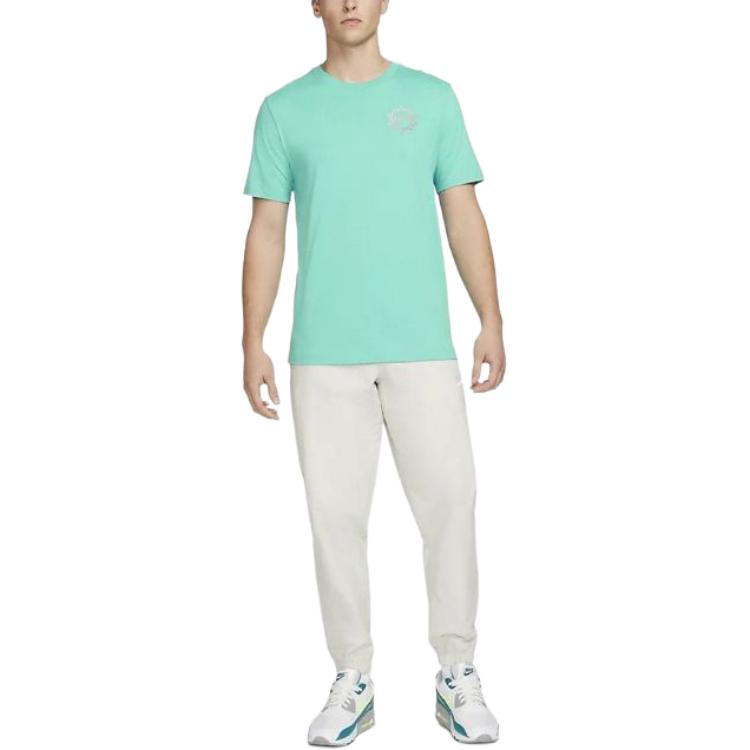 Nike Graphic Print Crew Neck Fitted Short Sleeve T-Shirt Men Tops Green DN5193-392