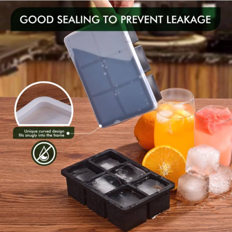 Food Grade Silicone Ice Cube Tray With Lid For Home And Commercial Use