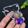 Rainbow Solar Quartz, Onyx Gemstone 925 Sterling Silver Necklace 18"