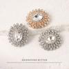 5pcs Metal Diamond Buttons Fur Coat Rhinestone Buttons Sweater Jacket Windbreaker Gold Button Accessories