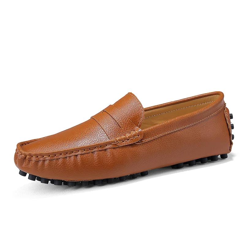 Fashion High Quality Split Leather Men Shoes Soft Moccasins Loafers Fashion Comfortable Men Flats Comfy Driving Shoes Big Size 48 49 50