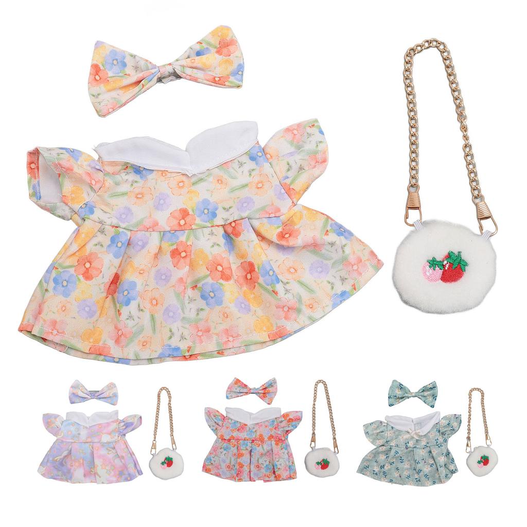 Doll Clothes Dress Doll Clothes Multifunctional Cotton and Cloth Good Compatibility Robust with Bow Tie Strawberry Bag for Home