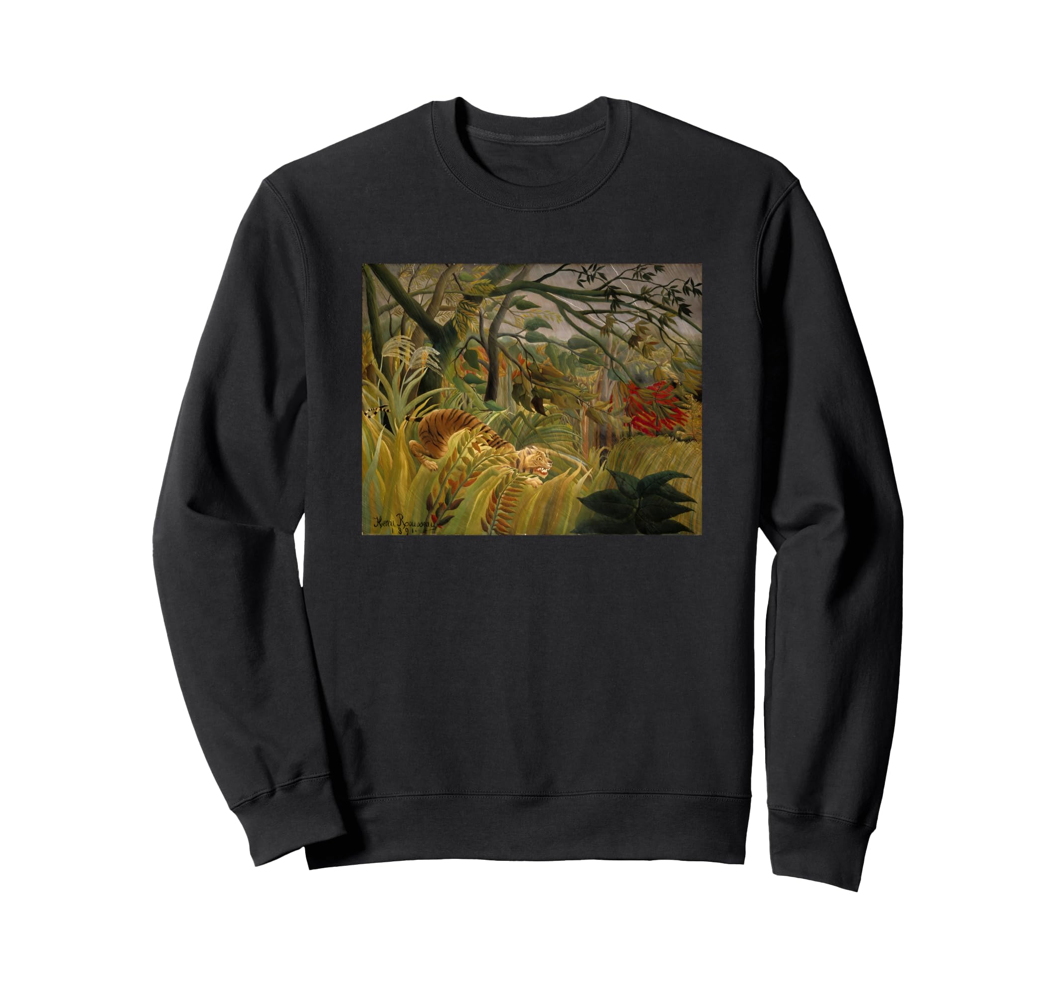 Tropical Storm Tiger Henri Rousseau (1891) Sweatshirt
