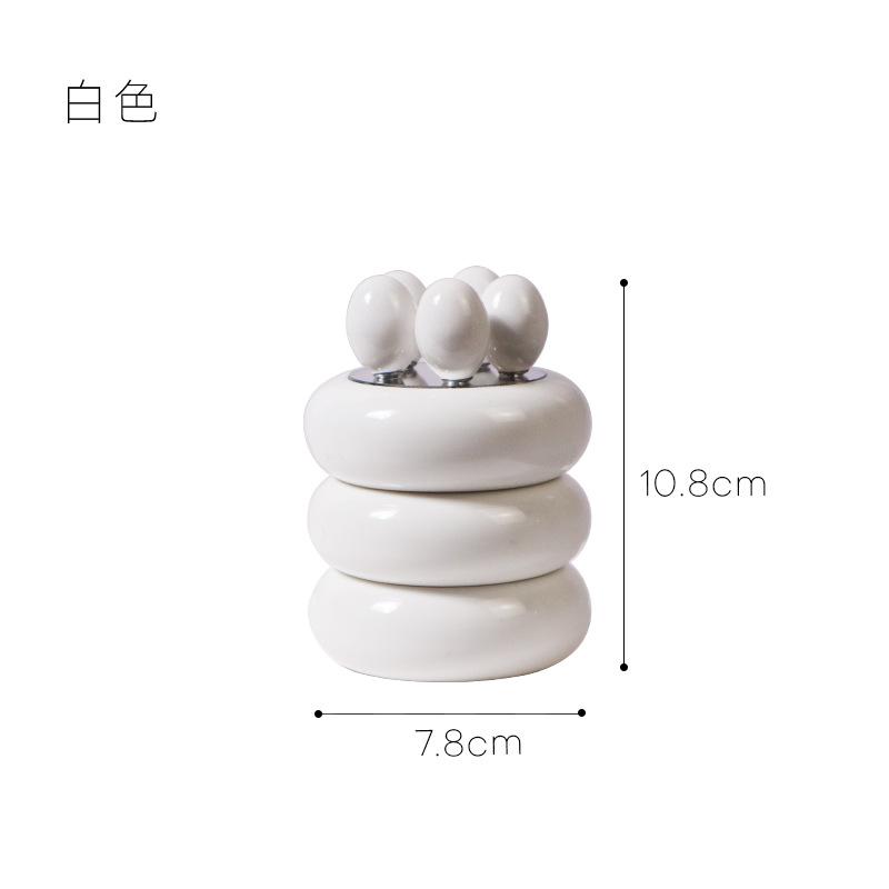 

Nordic Ins-Style Desktop Fruit Fork Set Stainless Steel Storage Jar High Appearance Melamine Fruit Fork Jar Storage