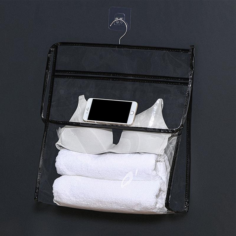 PVC Waterproof Wall Hanging Bag Towel Clothes Storage Bag Mobile Phone Bag Toiletries Organizer Bathroom Shower Accessories