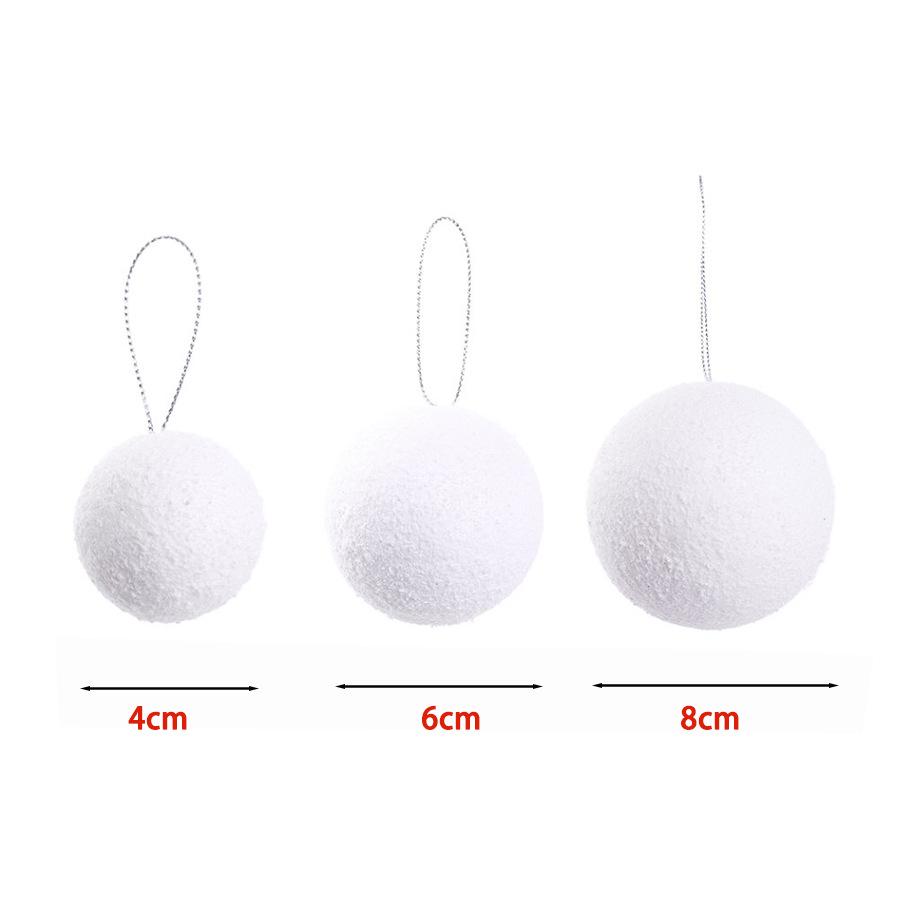 Pure White Foam Snowball Ornament for Christmas & Wedding Decor